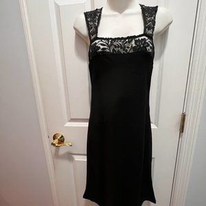 Sonia Rykiel Paris Eur 36 size 4 black sleeveless dress with lace made in Paris